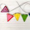 Fused glass rainbow bunting